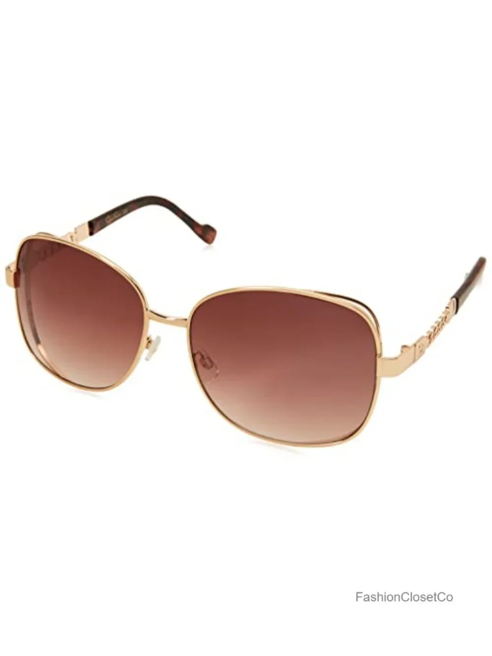 Oversized Metal Square Sunglasses with UV400 Protection